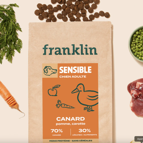 franklin croquette chien canard