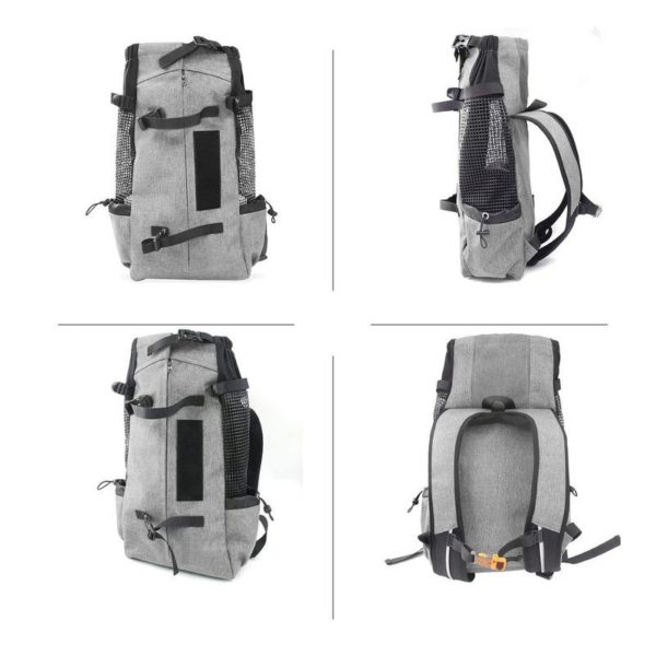sac à dos pour chien grande capacité qui convient aux bergers australiens et aux chiens de taille moyenne à grande jusqu'à 16kg de capacité vue détaillée du sac dans tous les angles