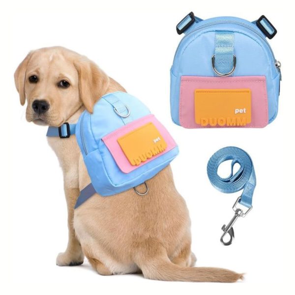 sac à dos harnais pour chien bleu